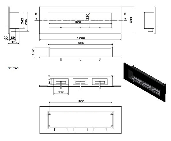  Kratki DELTA 3 (400*1200), TUV